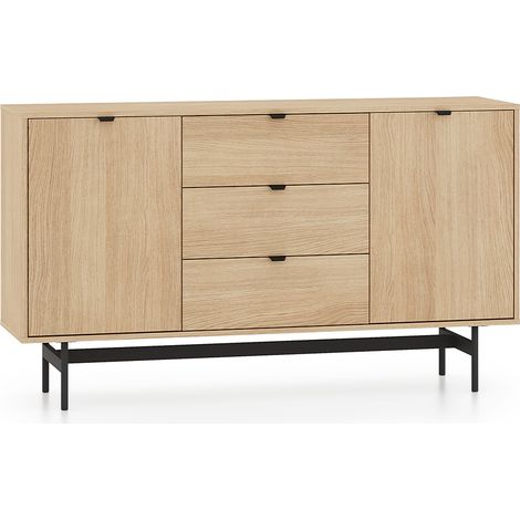 Buffet 2 portes 3 tiroirs Nila Bois (1/5)