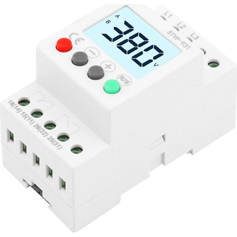 Protecteur de Phase Triphasé AC 380V LCD, Surveillance Surtension/Sous-Tension/Séquence/Perte de Phase pour Moteurs d'Ascenseur/Climatisation (1/4)