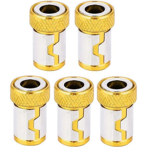 5-teiliges Set Schraubendreher-Magnetringe, rutschfeste Aluminiumlegierungs-Zubehörteile (gelb)