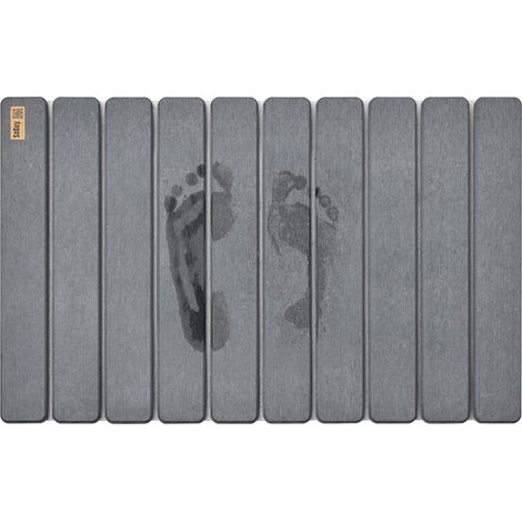 SoBuy Stein Badematte Kieselgur-Duschmatte super saugfähig rutschfest leicht zu reinigen geeignet für Badezimmer Küche Schlafzimmer Grau 59 x 39 cm SDA10-HG
