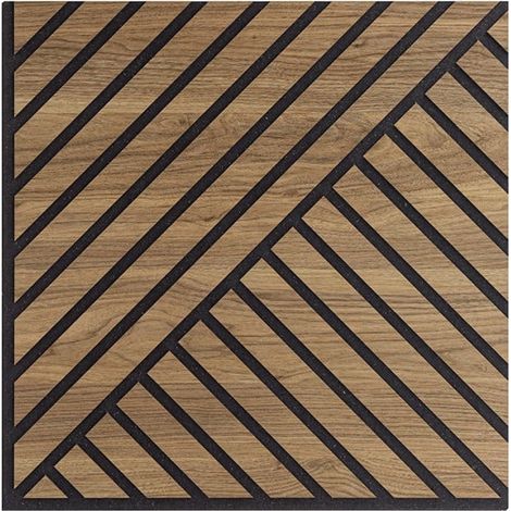 10 x panneau décoratif acoustique 58x58cm bois noyer Deco DN