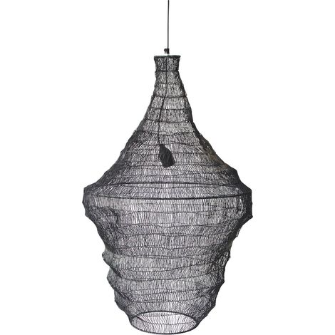 Suspension grillagée design en métal finition zinc pour salon - zinc foncé métallisé (1/3)