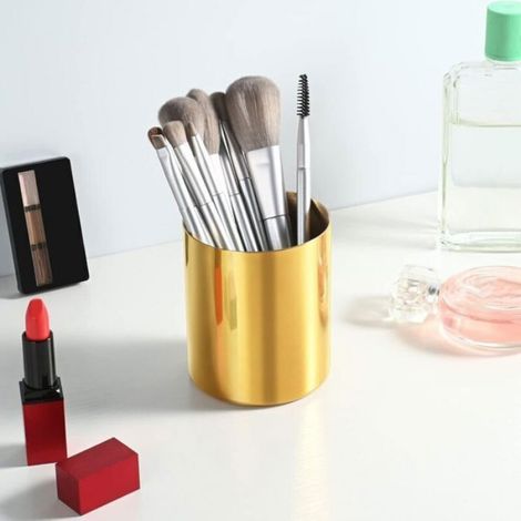 Pot à stylos, organiseur de bureau, pot à stylos doré, pot à crayons, récipient pour papeterie de bureau, vases de table, pot Femeo (1/4)