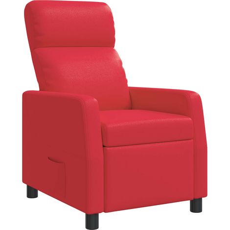 Recliner Red Faux Leather vidaXL (1/5)