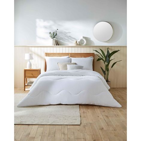 Couette sans Housse - 10,5 tog - Collection gaufrée en Coton Naturel - Literie - Lavable en Machine - Blanc (1/5)