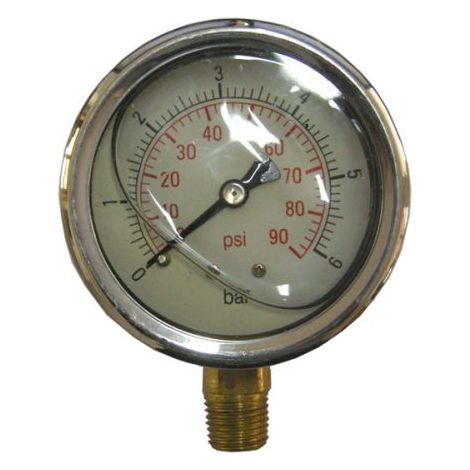 MANOMETRO GLICERINA PER MISURAZIONE PRESSIONE Ø 63 0-40 BAR 1/4'' (27809)