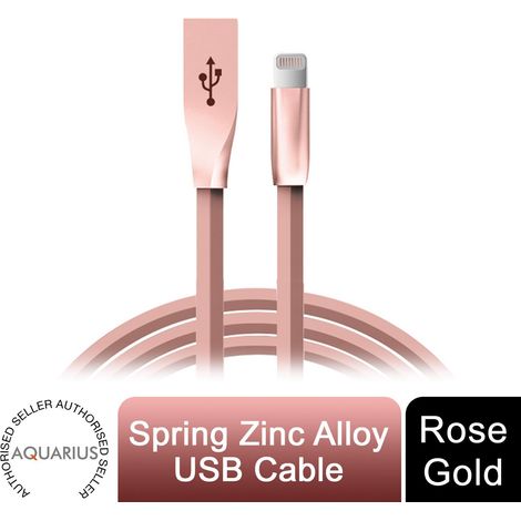 Spring Zinc Alloy Lightning to USB Sync and Charge Cable - 1 Meter, Rose Gold (1/5)