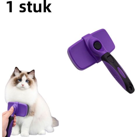 Peigne démêlant grand modèle pour chat et chien, adapté à tous types de pelage, peigne de toilettage, violet (1/5)