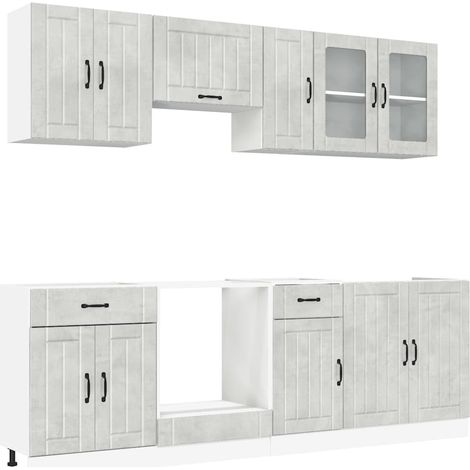 Maison Exclusive - Set Mobili da Cucina 8 pz Lucca Grigio Cemento in Truciolato