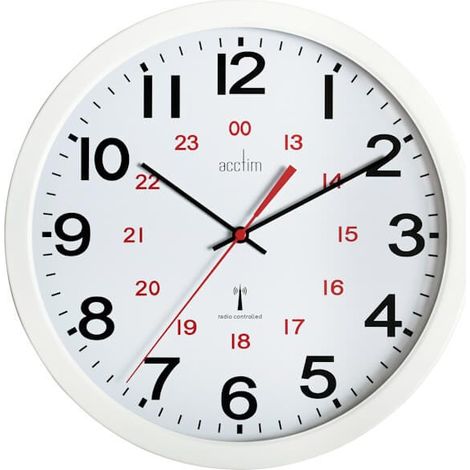 Acctim Acctim Controller Wall Clock Radio Controlled 300mm White 74172