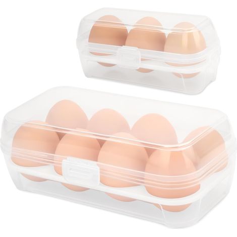 Boîte À Œufs Transparente - Résistant PP Alimentaire - Pour Camping Pique-Nique Cuisine Baking - Lot De 2 (3 Logements + 8 Logements)