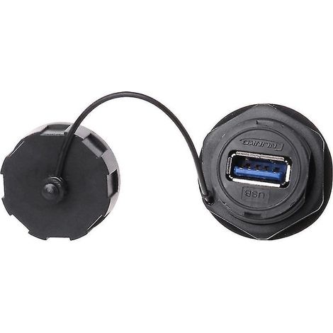 Adaptateur USB femelle pour montage sur panneau, connecteur étanche IPL7 avec capuchon (1/4)