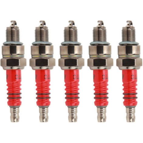 Candele di accensione per moto A7TC, confezione da 5 pezzi, candele di ricambio da competizione per scooter a quattro tempi GY6 da 50cc a 150cc.
