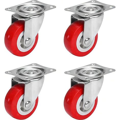 4 Pièces Roulettes Pivotantes Silencieuses en Polyuréthane, pour Charges Lourdes, 38 mm, pour Meubles, Sans Trace, pour Meubles en Palettes (4 Pièces Jusqu'à 200 kg) (1/5)