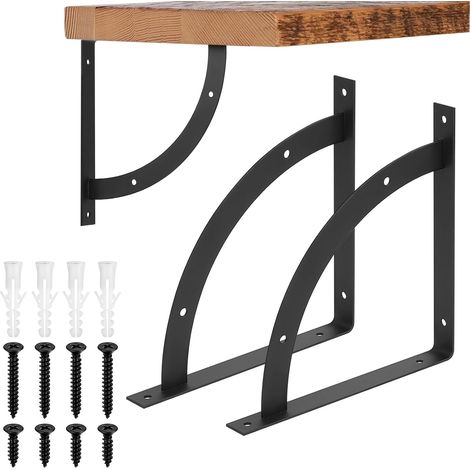 2 Pcs Heavy Duty Shelf Brackets   Black 90 Degree Right Angle Triangle for Shelving, Radiator, Greenhouse, 7X7 (1/5)