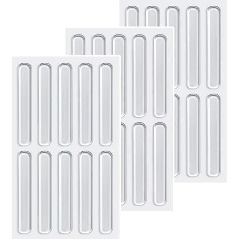 Patins de protection transparents. 30 pièces de protections en caoutchouc transparent pour meubles, tapis insonorisants pour portes de placards, cuisine, salle de bain, bureau. (1/5)