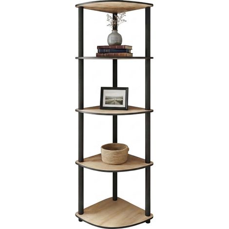 Libreria Sessanio, Biblioteca 4 Ripiani, Installazione Libera, Sfumatura Colore Struttura Rovere, 34x34x139h cm Marrone Rovere