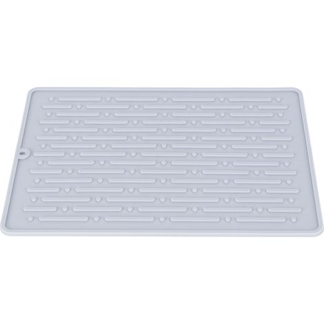 Tapis d'égouttage en silicone antidérapant pour bouteilles de soda, accessoires de cuisine, gris (tapis d'égouttage à 2 trous) (1/5)