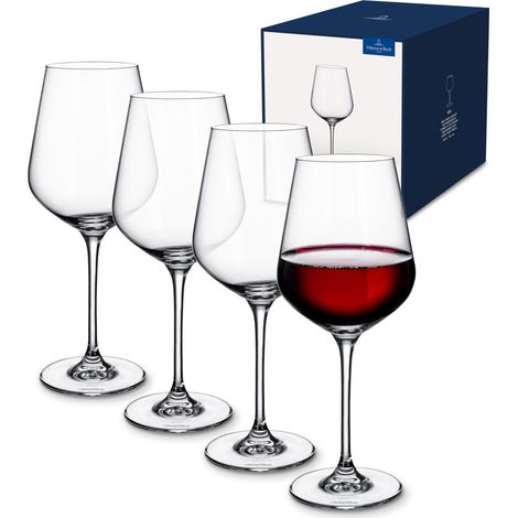 Gobelet à Vin Rouge 4 Pièces Transparent, Garanti Lave-Vaisselle, Verre à Vin, Service à Vin (1/5)
