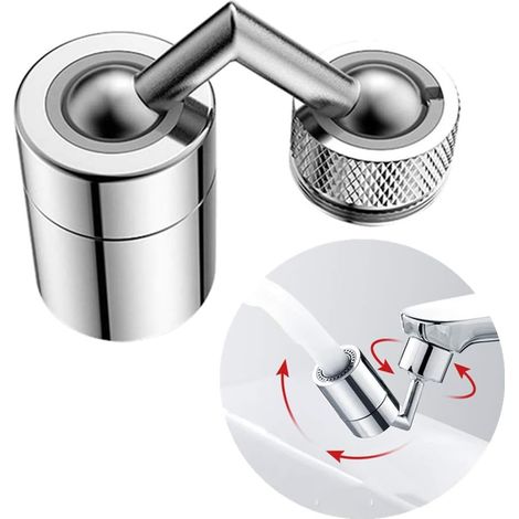 Doccetta per rubinetto da cucina da 22-24 mm, aeratore girevole a 360 gradi, accessorio a spruzzo per rubinetto che previene gli schizzi con 2 modalità di impostazione, per cucina, bagno, WC, ecc. (1/5)