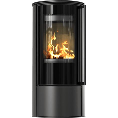 Freistehender Stahlofen KOZA SKADI mit schwarzem Thermotec und Schließfunktion (1/5)