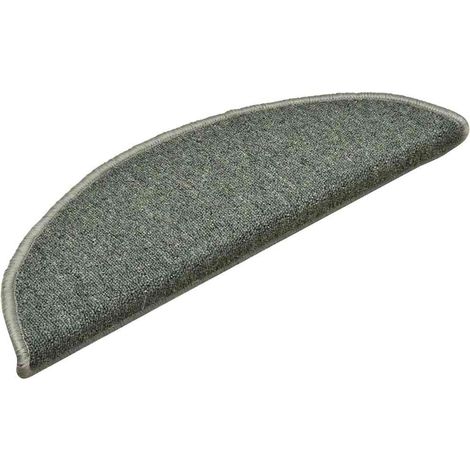 Maison Exclusive - Tappetini per scale 30 pz 56x17x3 cm Verde scuro semicircolari
