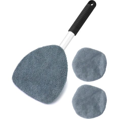 Brosse de Nettoyage de Voiture, Outil de Nettoyage de vitres de Voiture Extensible, Plaque en Forme de Triangle, poignée pivotante 180, Comprend 3 tampons lavables (1/5)