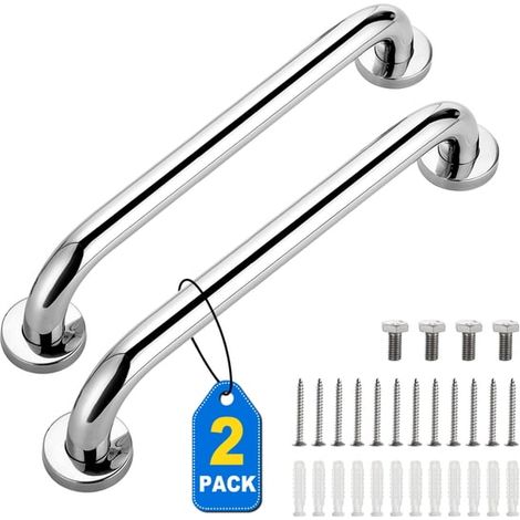 Duschhaltegriffe, 2er-Set, Duschgriffe aus Edelstahl für ältere und behinderte Menschen, zur Verbesserung der Sicherheit und Stabilität im Badezimmer (40 cm) (1/5)