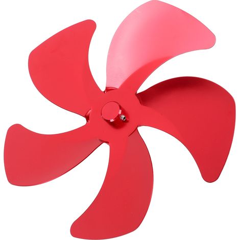 Pales de rechange pour ventilateur de poêle en alliage d'aluminium, améliorent la circulation de l'air chaud. Ventilateur de cheminée à 5 pales, accessoires pour ventilateur de poêle, rouge. (1/5)