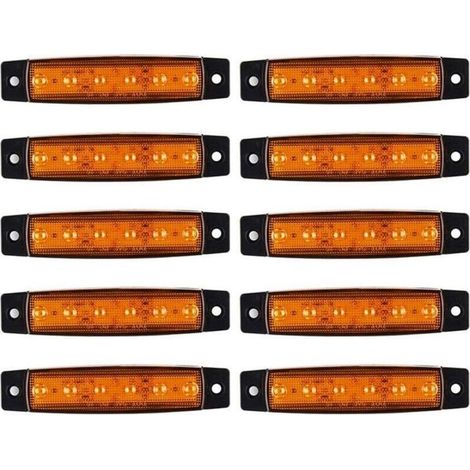 10 luces LED de posición para camiones, luces de señalización laterales, luces LED de posición laterales de 12 V CC, accesorios para camiones, autobuses y remolques. (1/5)