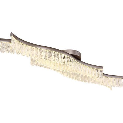 Deckenlampe Deckenleuchte Kristalllampe LED Wohnzimmerlampe graphit L 108 cm