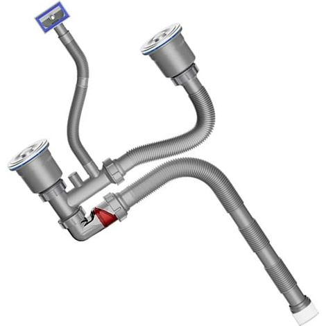 Double tuyau de vidange d'évier antirouille de 110 mm Configuration minimale de la tasse Plan économique Gain de place Évier (1/5)
