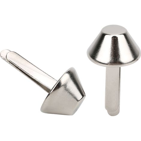 100 clous plats en fer argenté en forme de champignon pour accessoires de sacs en cuir faits main. (1/5)