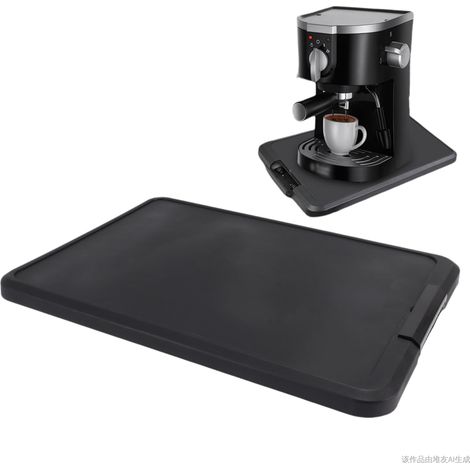 Plateau coulissant pour machine à café, 41cm x 30 cm maison de forme carrée base extensible cafetière planche mobile, pour mixeur friteuse à air grille-pain mélangeur avec roues (1/5)