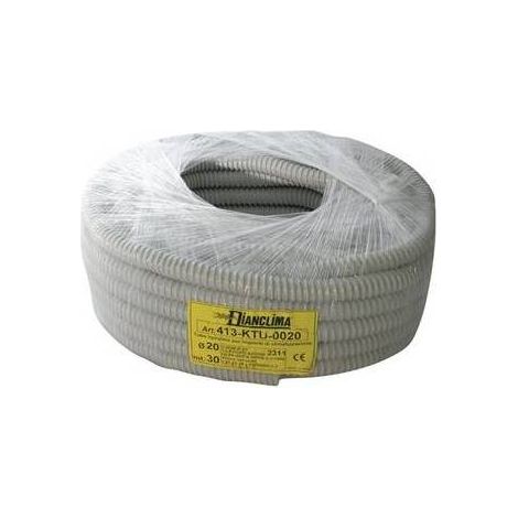 Rouleau de tuyau spirale' e'vacuation des condensats pour climatiseurs 20x30m en PVC gris Grigio   20x30 Mt