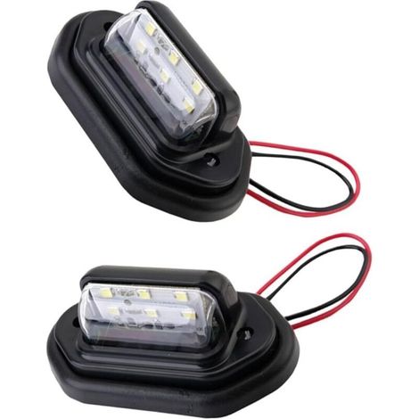 Ensemble de 6 Feux de Plaque D'immatriculation à Led Blancs pour Voiture 12-30 V Installation Facile Éclairage de Plaque D'immatriculation Arrière de Remorque (1/4)