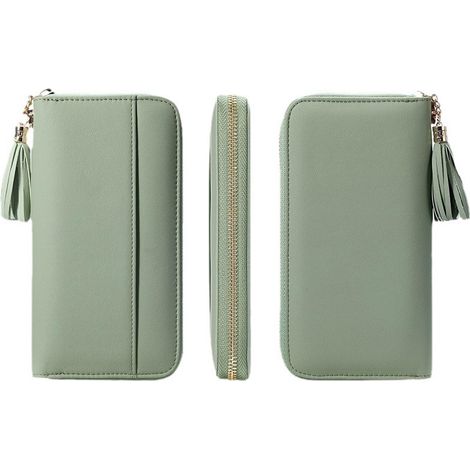 Portefeuille long à deux volets pour femme avec dragonne, sac de voyage (1/5)