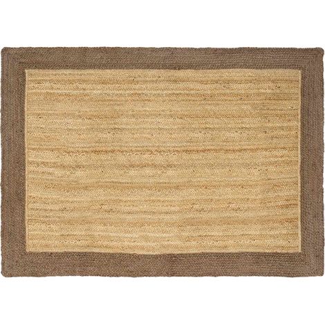 vidaXL Tapis de surface Gris 120 x 170 cm Jute