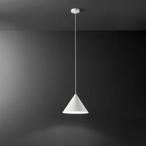 Sospensione Minimal Iconic Metallo Bianco Opaco 1 Luce E27 Ip20 D30