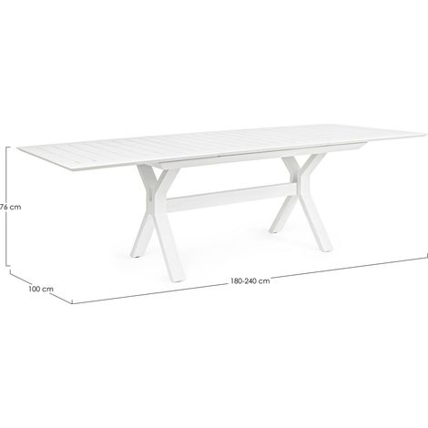 Tavolo allungabile giardino Kenyon bianco cm 180-240 x 100 (1/5)