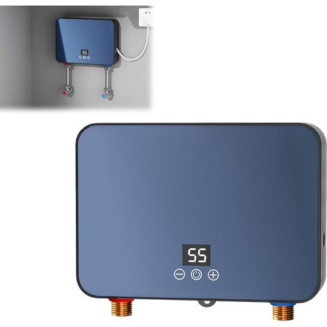 6000 W Mini Chauffe eau éLectrique Instantané,Chauffe eau Avec Affichage Led de la Température,Chauffe eau Instantané pour Cuisine,Salle de Bain,Réglage de la Température 20 55 °C (1/5)