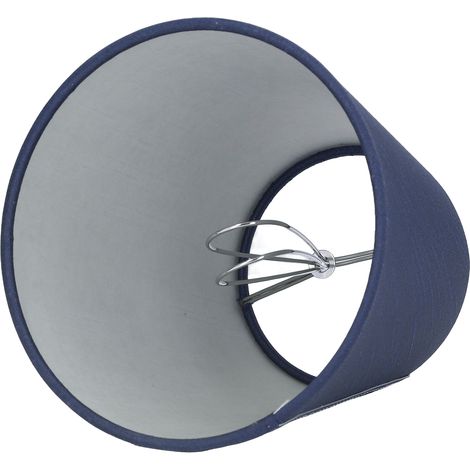 Lot de 6 abat-jour en tissu, style moderne et épuré, bonne transmission de la lumière, pour ampoule E14 (miniature) ou plafonnier, A3 02, bleu foncé (1/5)