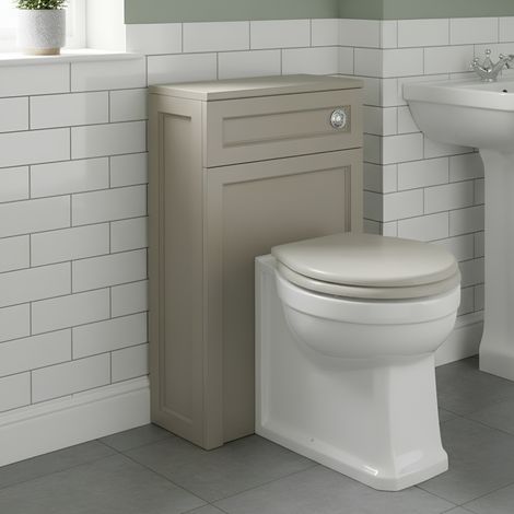 Orbit Harrogate Back to Wall WC Toilet Unit 550mm Wide - Dove Grey