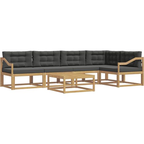 Conjunto de sofás de exterior 6 uds. Blanco y Antracita vidaXL (1/5)