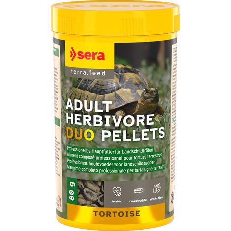 Sera Schildkrötenfutter Tortoise Adult Herbivore Duo Pellets 250 ml