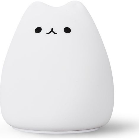 Lampara Nocturna Gato Silicona - Luz Led Cambiante - Para Habitacion Infantil - Tacto Suave - Alimentacion Por Baterias - 1 Unidad (1/5)