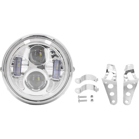 Phare LED pour motos, 6,5 pouces, lentille PC transparente, étanche, résistant aux chocs, lampe avant pour Scooter, vélo de rue, 12V