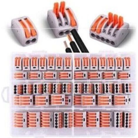 60 pièces Connecteurs électriques avec levier de commande,30pcs 2 entrées, 20pcs 3 entrées,10pcs 5 entrées Blanc (2/3/5)