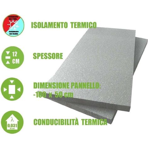 5 Pannelli in EPS con Grafite Certificato CAM 'Polistirene Espanso Sinterizzato' per Isolamento Termico -100x50x12cm (1/2)