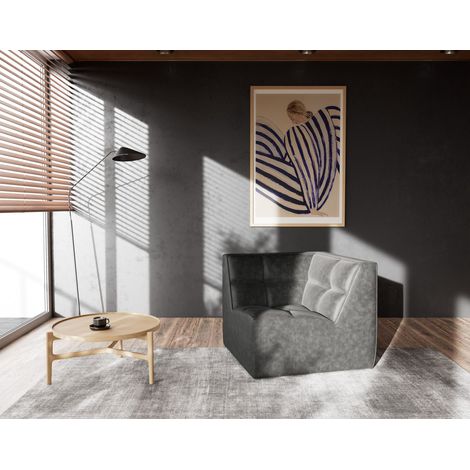 Alya - module d'angle en simili - noir (1/5)